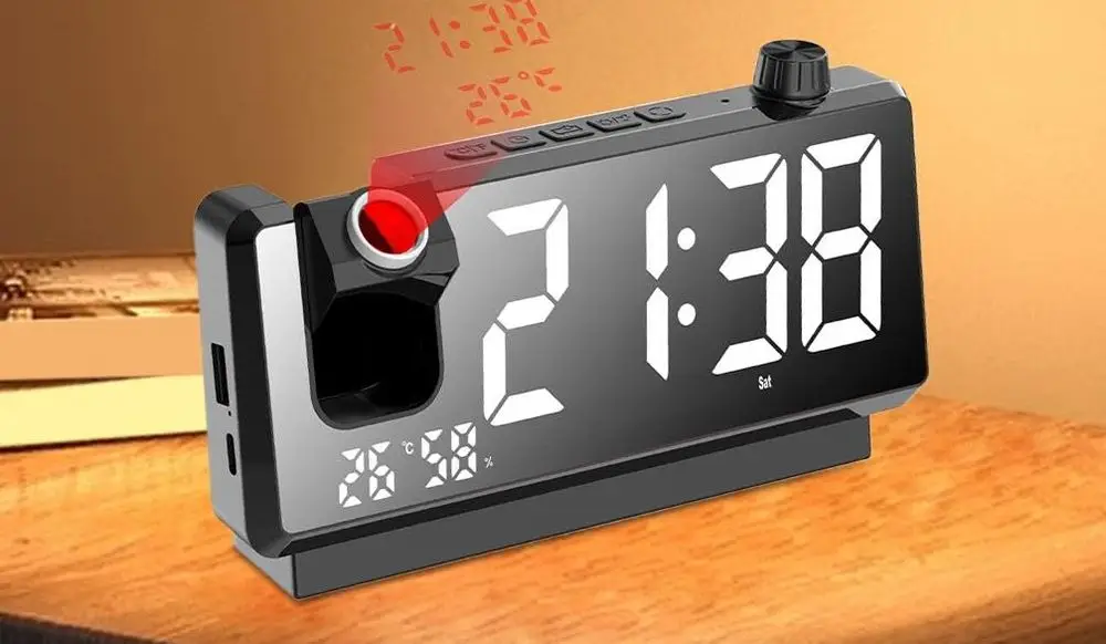 Projection Clock Radio On Desk