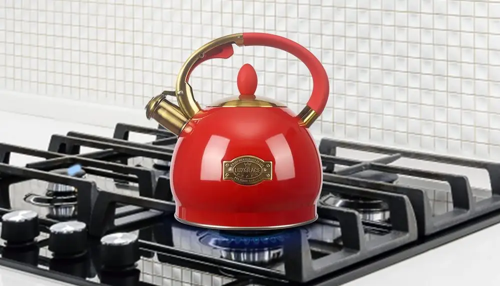 Traditional Stove Top Kettle On Burner