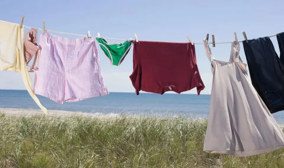 Outdoor Retractable Clothes Line Near Seaside