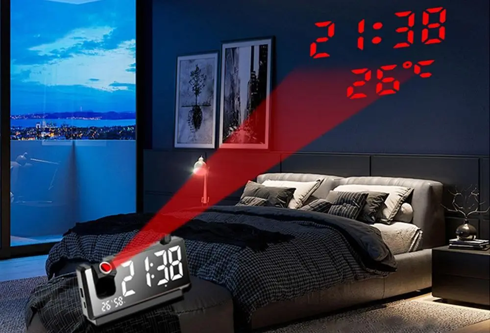 Atomic Projection Clock Time On Wall