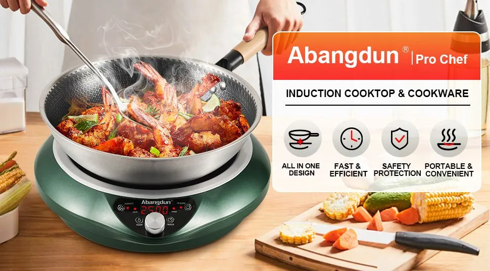 Abangdun Portable Induction Wok Cooker Stir Fry