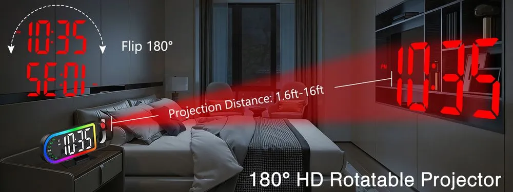 Ankilo Night Alarm Clock Rotatable