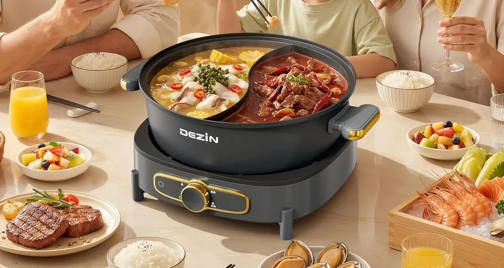 Dezin Electric Pan With Divider & Handles
