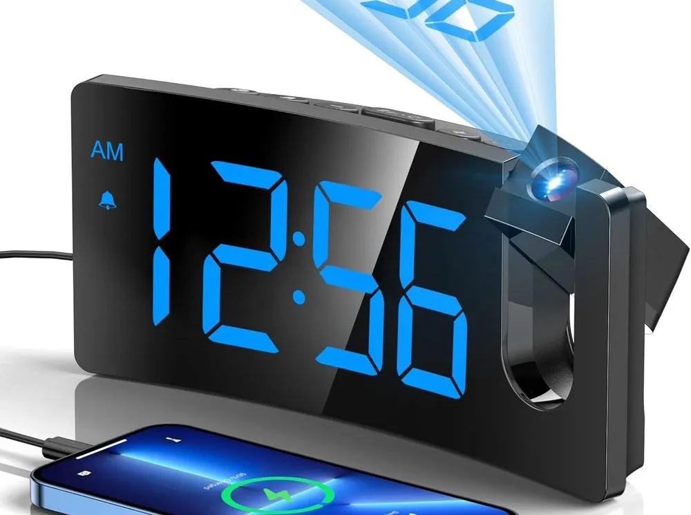 Goloza Projection Bedside Digital Clock Blue LED