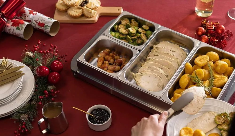 LIVIVO Food Warmer Server 4 Compartments