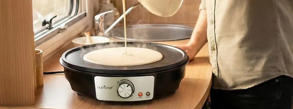 NutriChef Electric Crêpe Machine In All Black. Best Crepe Maker Electric Machines