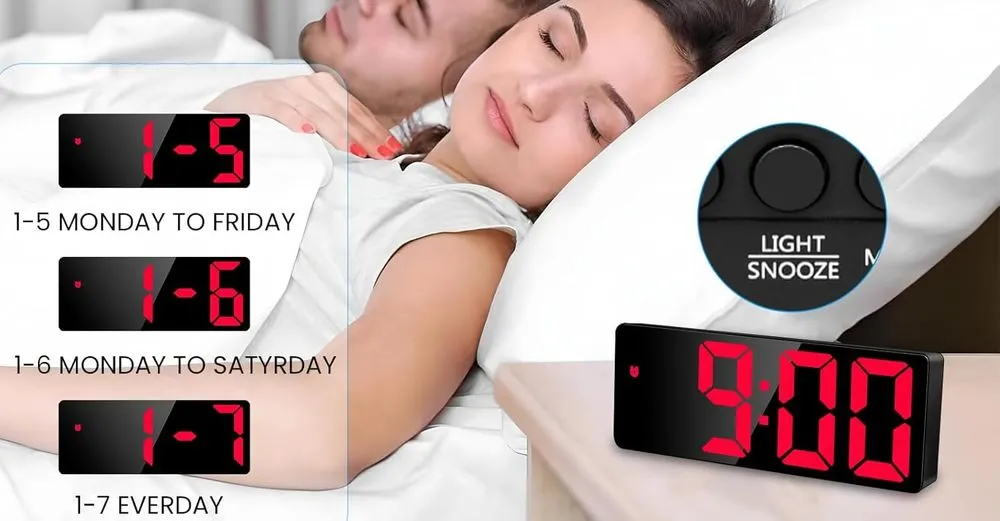 Sarsumir Mains & Battery Alarm Clock With Snooze