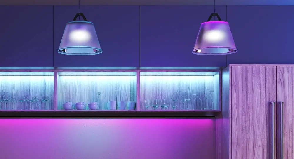 LED Changing-Colour Lamps From Ceiling. Colour Changing Light Bulb LED & RGB.