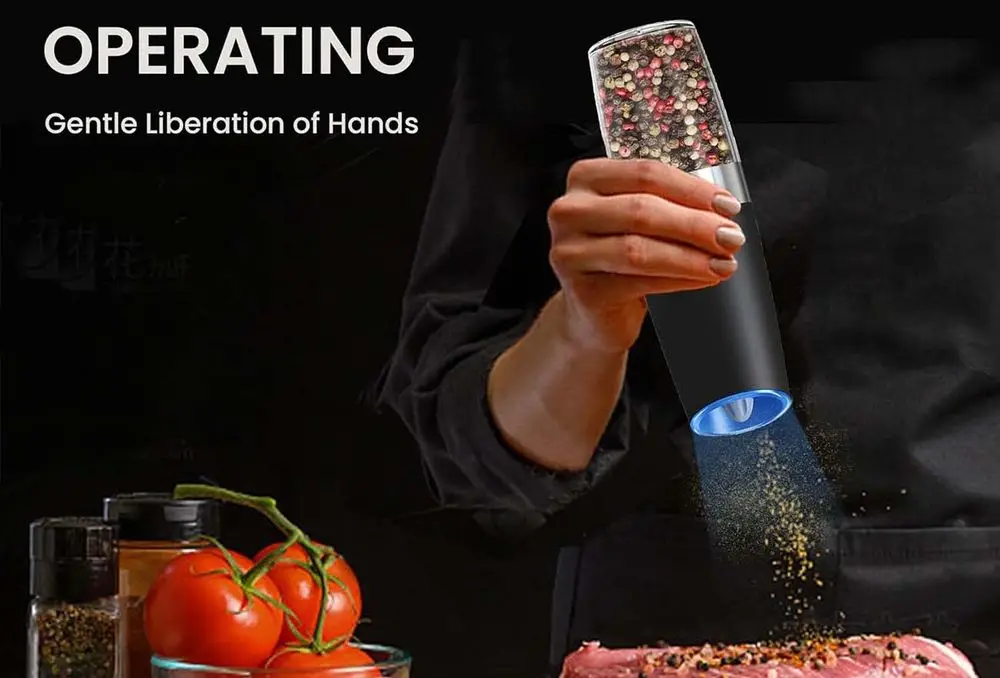 Electric Salt & Pepper Grinder With Veg. Electric Salt And Pepper Mill Grinders.