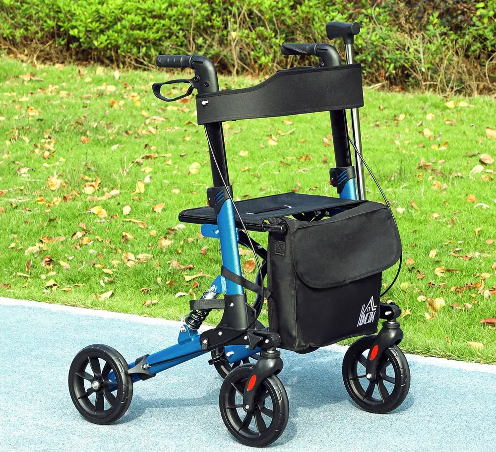NHS Walking Frame With Wheels In Blue