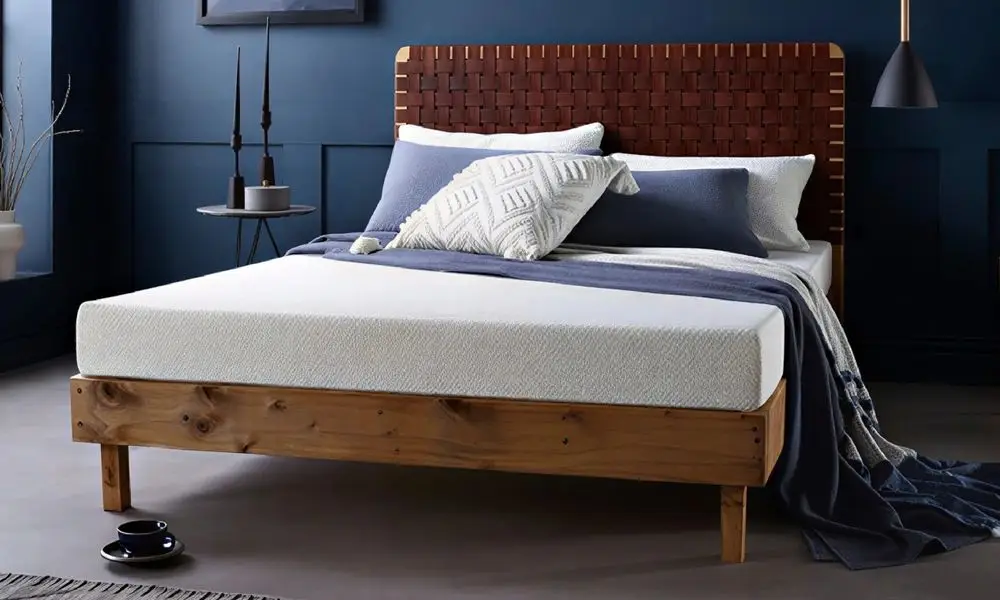 Queen Memory Foam Mattress On Wooden Bed Frame