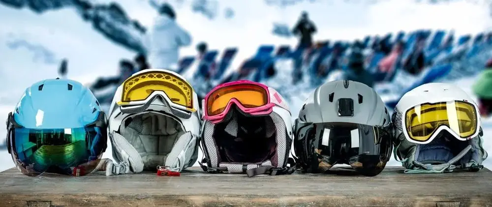 Good Ski Helmets On Table