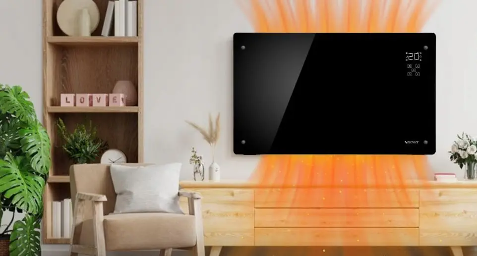 Black Panel Heater In Living Room