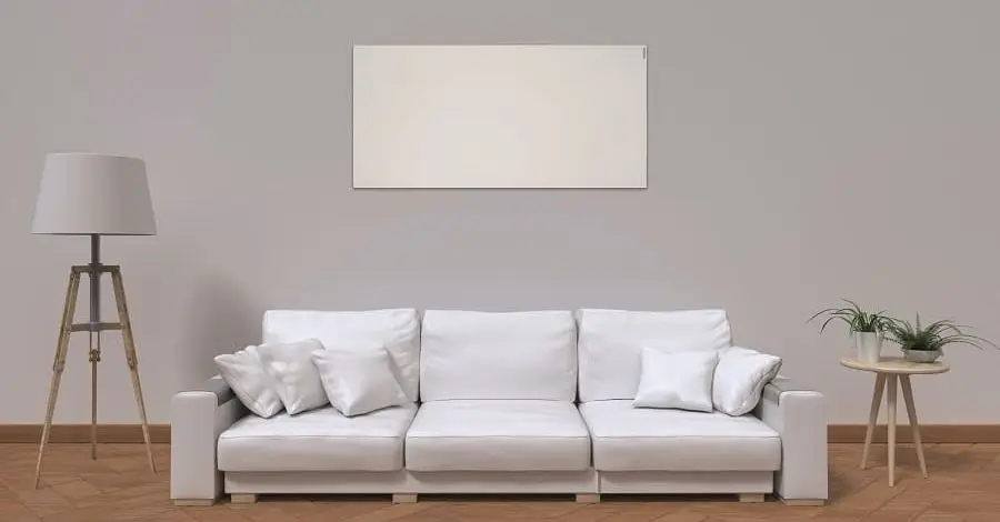 Infrared Wall Mounted Heater Above Sofa