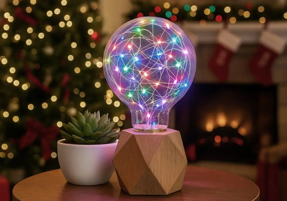 GU10 Colour LED Bulb On Table
