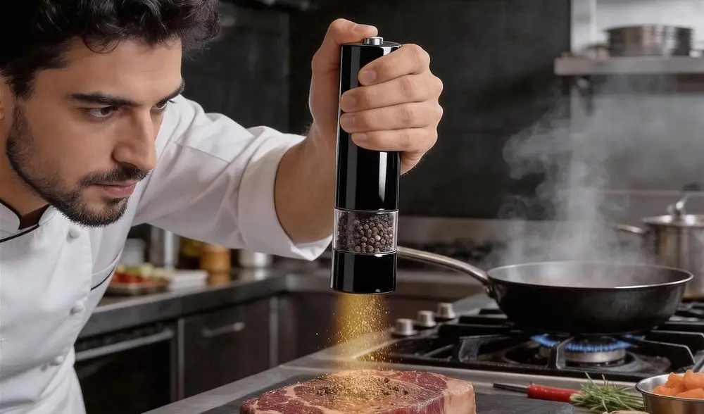 Automatic Salt And Pepper Shaker With Pan Fry