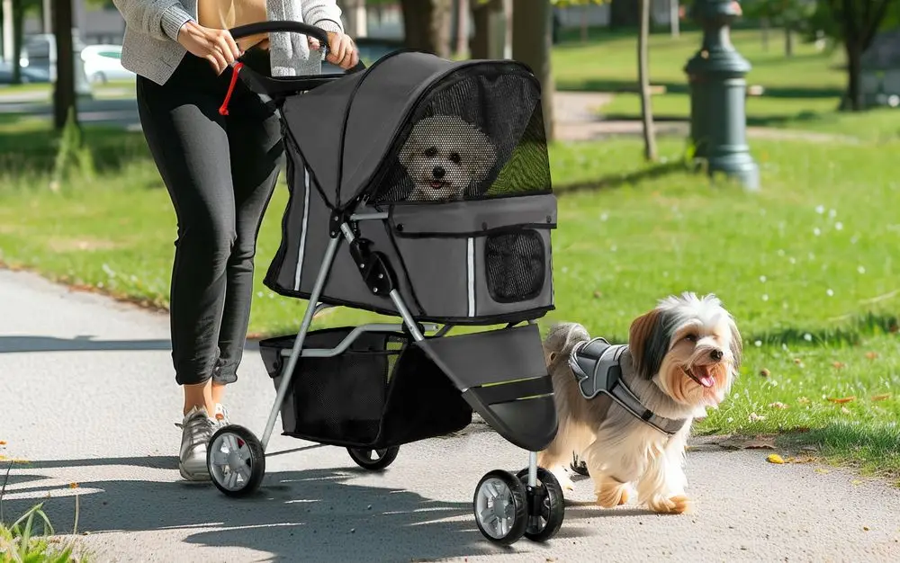 Medium Dog Pram On Pavement