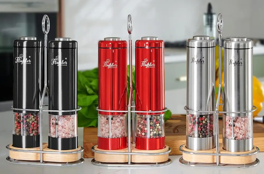 Battery Operated Pepper Mills In 3 Colours