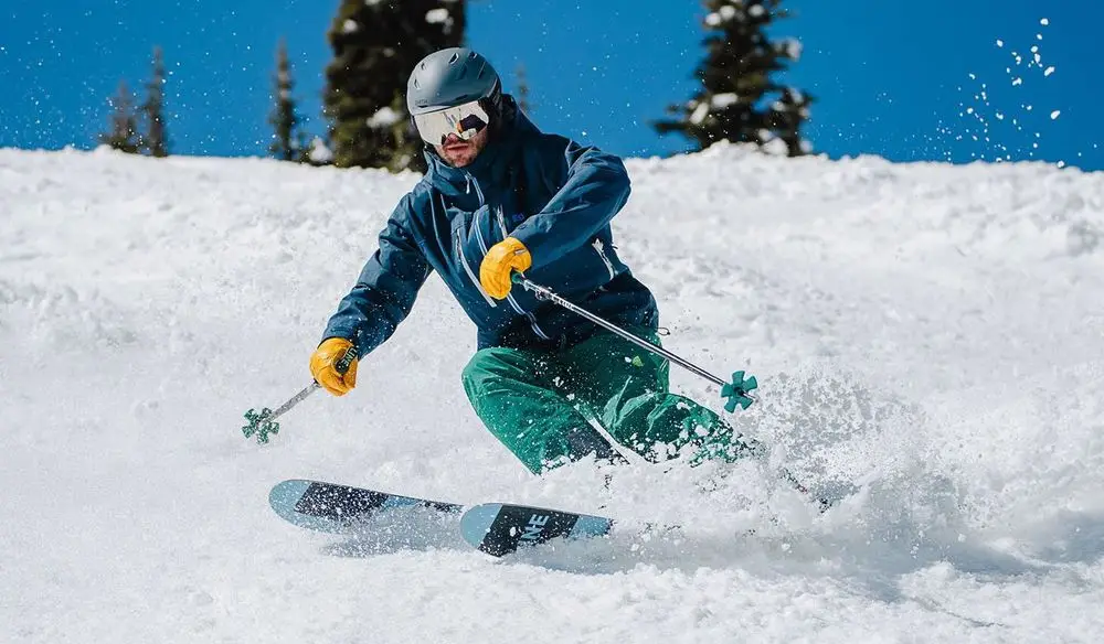 Rated Ski Helmet On Man