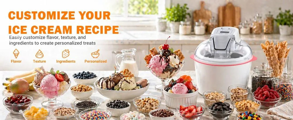 Camfoxd Sorbet & Frozen Yogurt Maker In White
