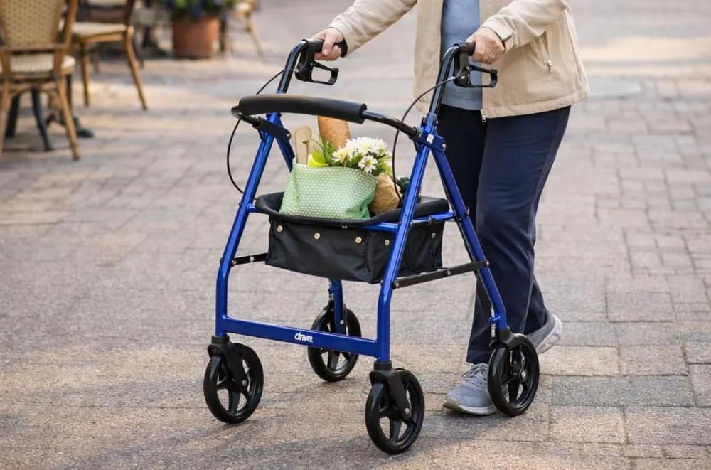 DeVilbiss Disabled Walker With Seat & 4 Wheels