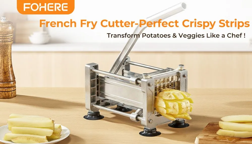 FOHERE Heavy-Duty Potato Chipper On Table