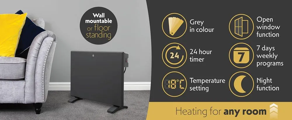 Futura 1kW Low-Energy Panel Heater With Timer