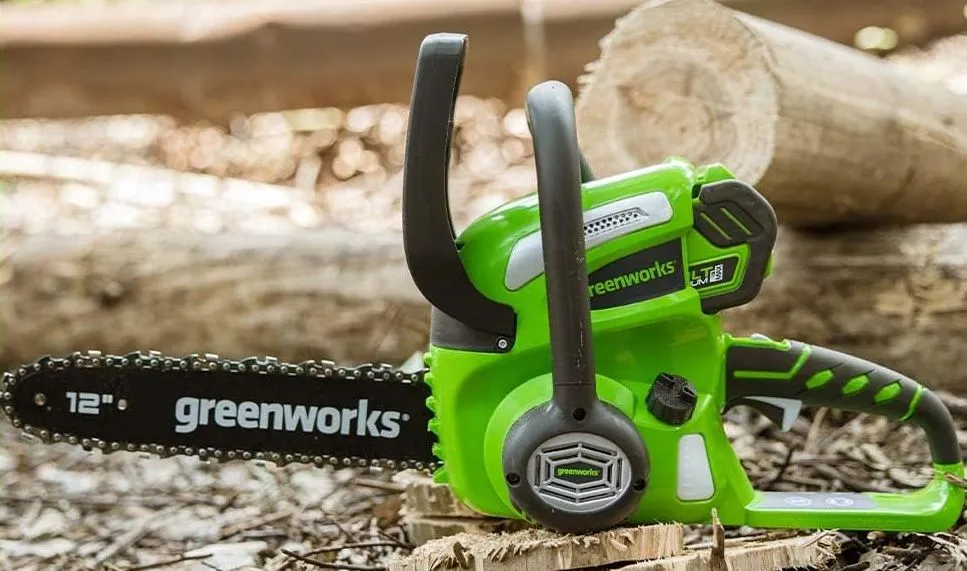 Greenworks Rechargeable Chainsaw 12 With Logs