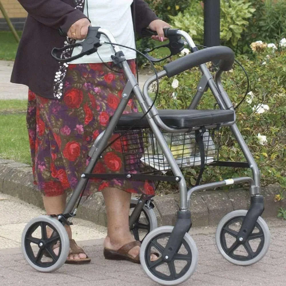 NRS Health Aluminium 4 Wheeled Rollator With Seat