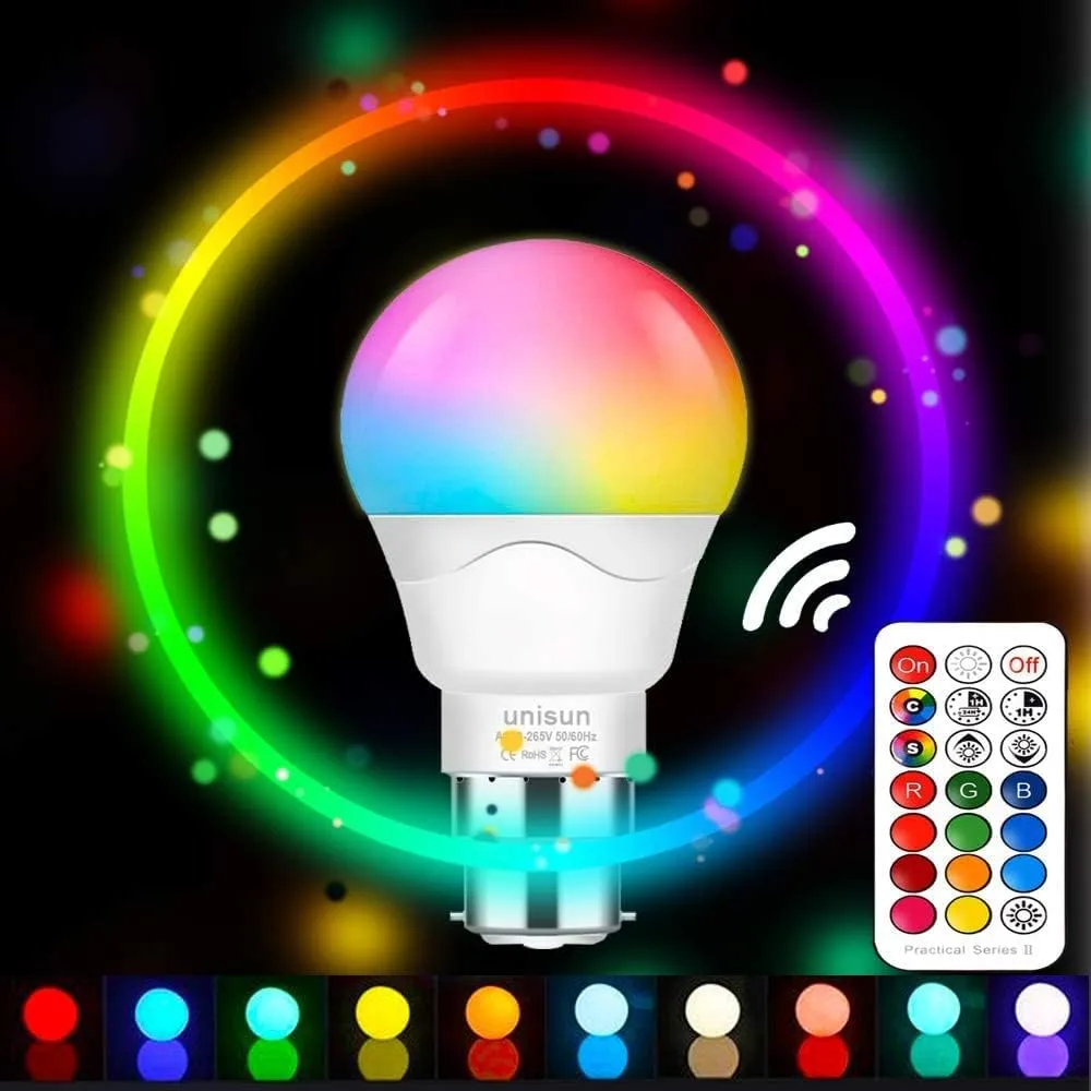 Unisun B22 6W LED Colour Light Bulb Bayonet