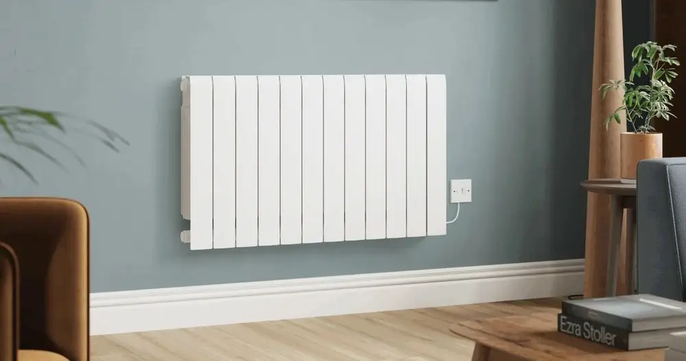 3000W Oil-Filled Radiator On Grey Wall