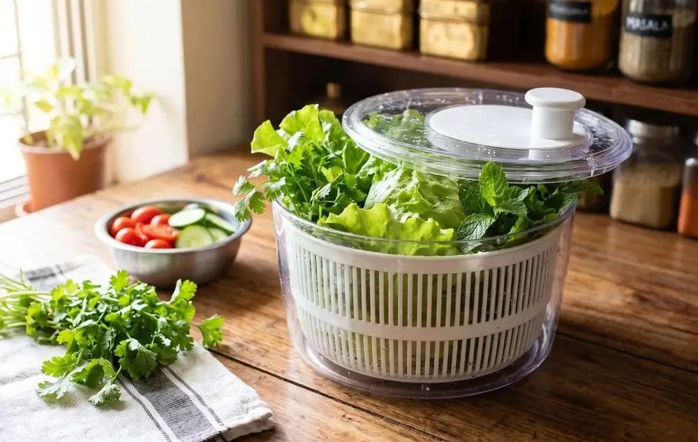 Compact Salad Spinner & Veg