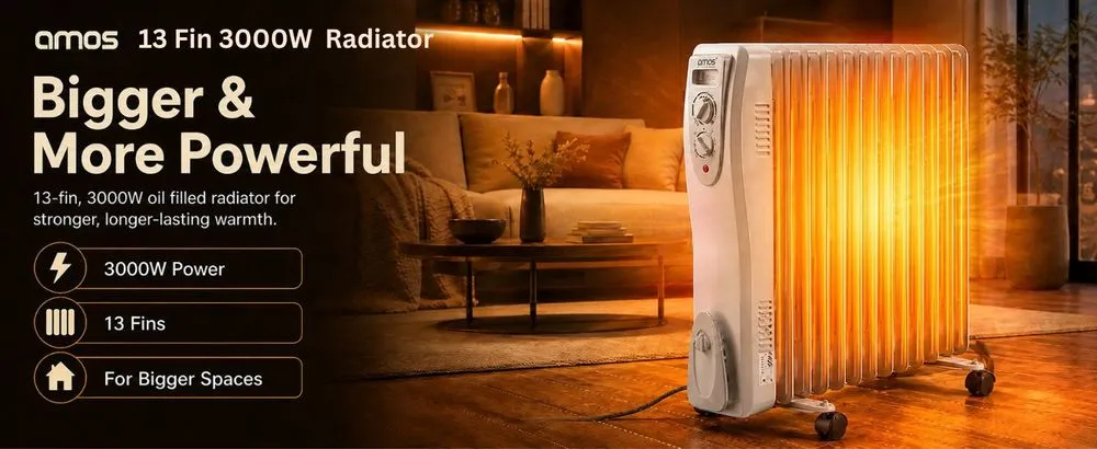 AMOS Electric Oil-Filled Radiator 3kW