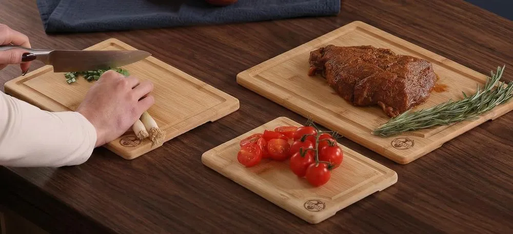Deer & Oak 3-Piece Bamboo Board For Chopping