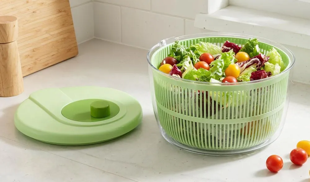 Vihoom Salad Washer Spinner In Green & White