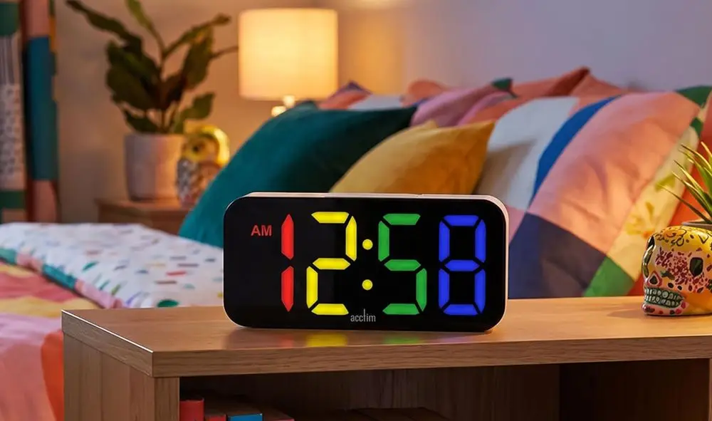 Digital Clock Battery Operated Coloured Digits