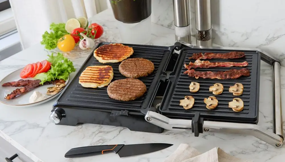 Health Grill With Removable Plates Flat Open