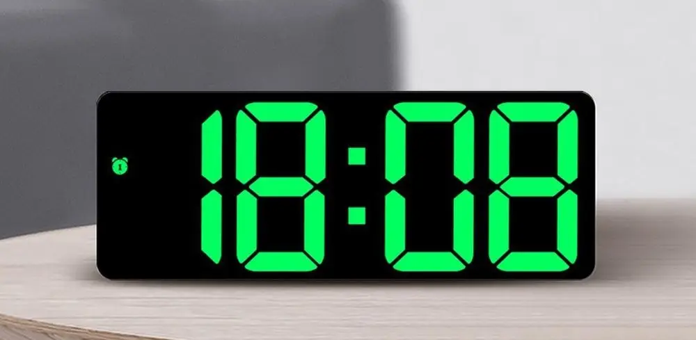 Digital Bedside Clock Green Digits