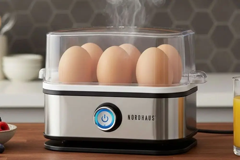 Stainless Steel Egg Cooker & Clear Lid