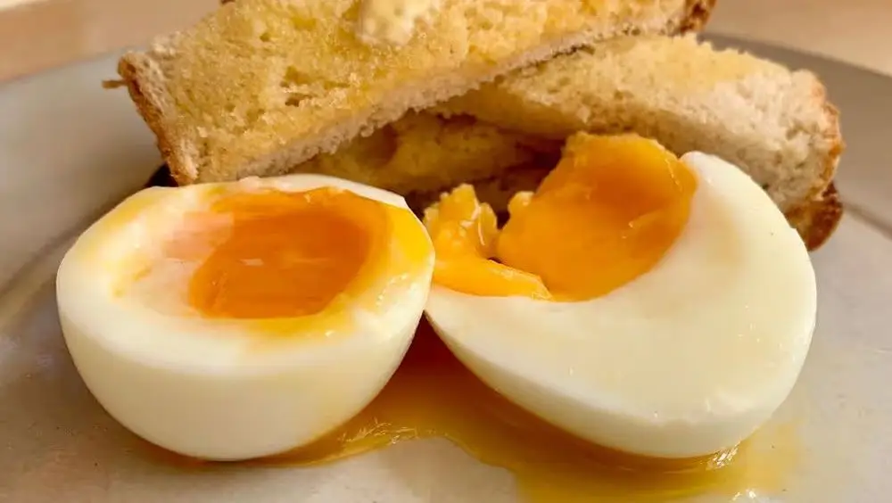 Soft Boiled Eggs On Dish