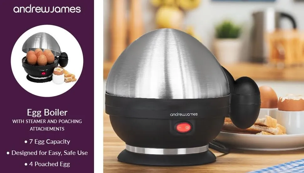 Andrew James Egg Boiler Poacher 7 Egg Capacity