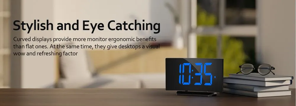 Goloza DST USB Charging Alarm Clock In Black