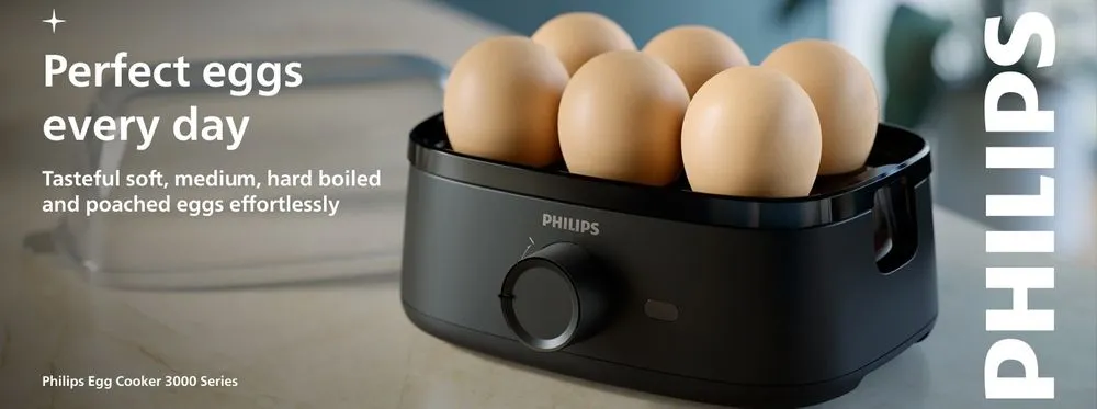 Philips Egg Cooker 3000 Series 6 In Black Finish