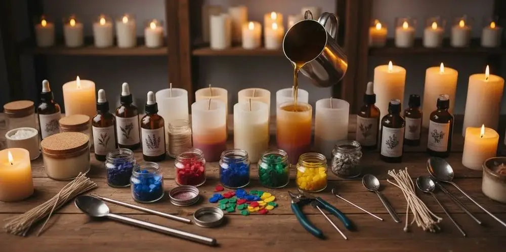 Candle-Making Supplies On Table