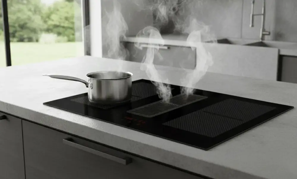 Induction Hob With Downdraft Extractor & Vapour
