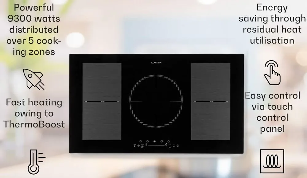 Klarstein 5-Zone Glass Induction Hob 9300 W