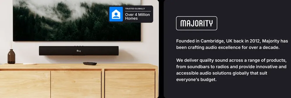 Majority Naga TV Soundbar On Wall