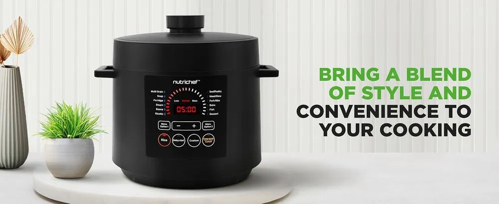 NutriChef Electric Pressure Cooker In Black